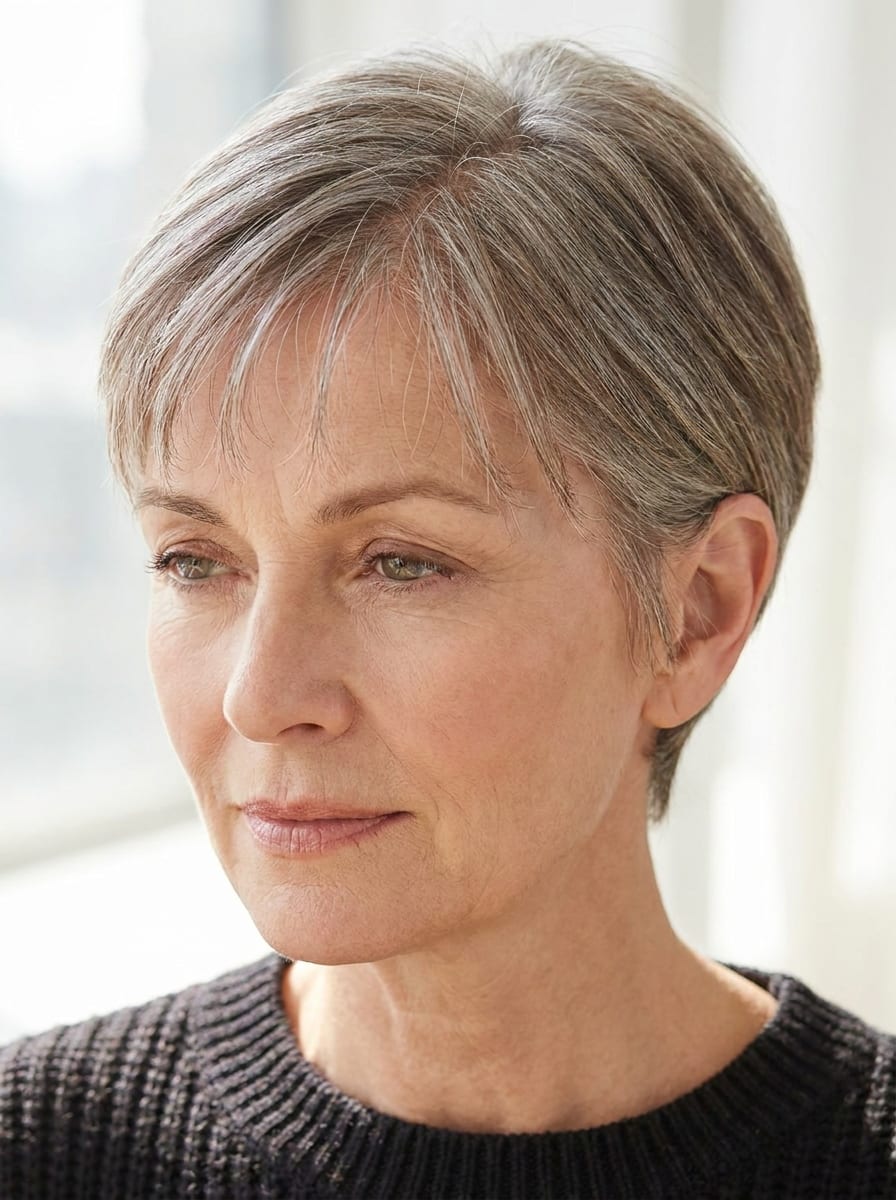 Pixie mit Wispy Fringe - Kurzhaarfrisur ab 50
